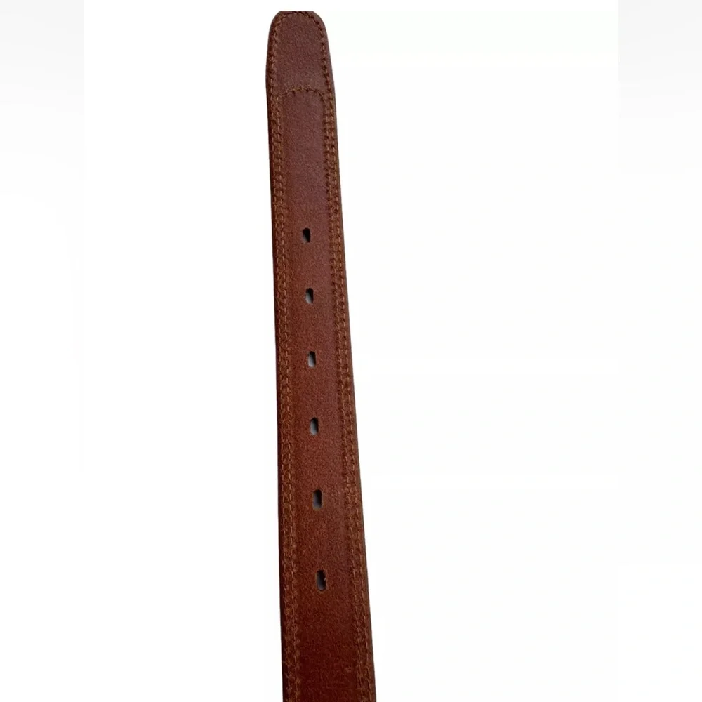 Valentino Vip Mens Belt Brown Leather Made in Italy 36 - Picture 6 of 8